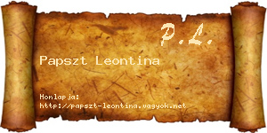 Papszt Leontina névjegykártya